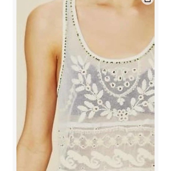 FREE people embroidered beaded top sz med - Picture 5 of 7